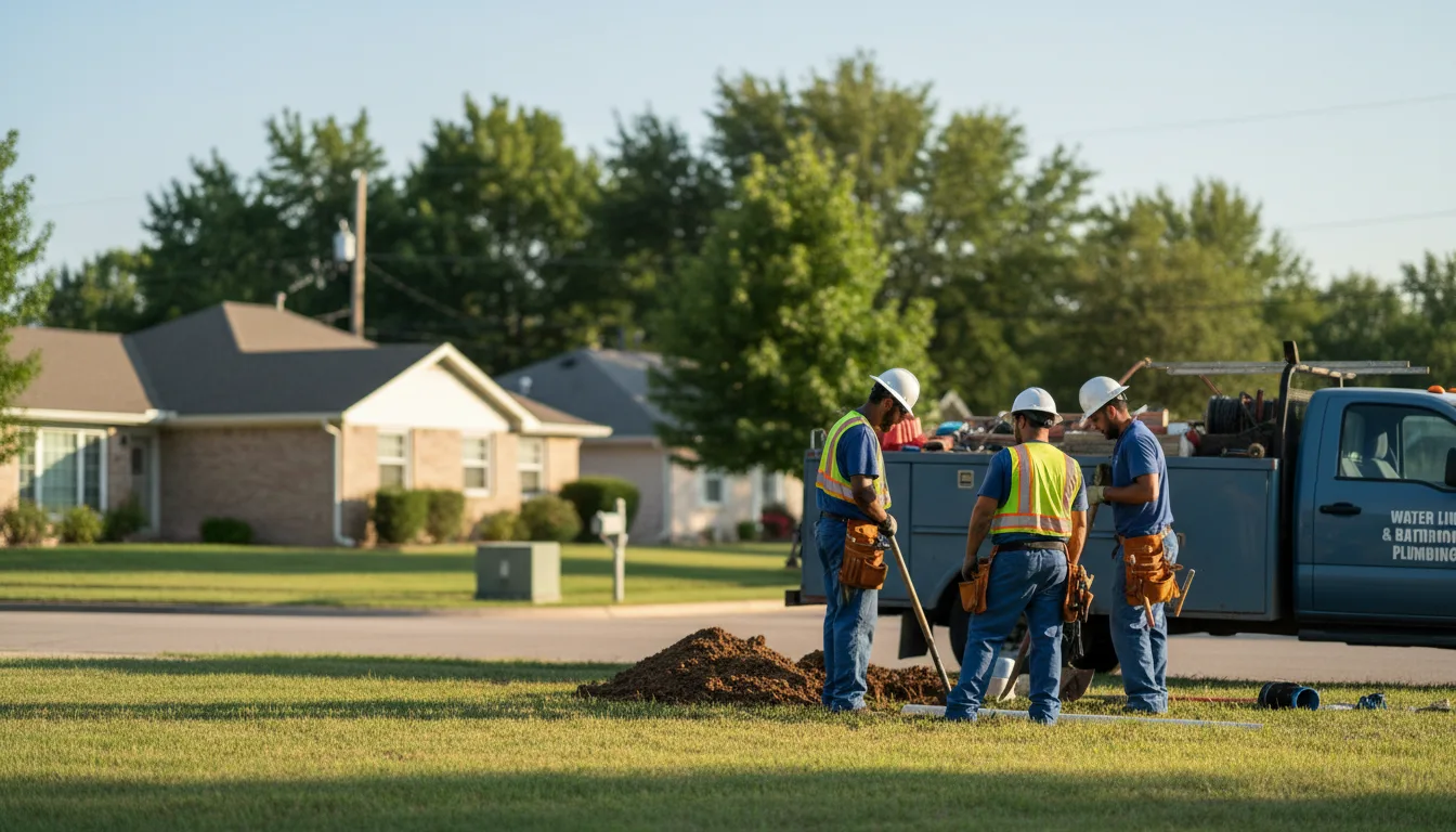 Residential water line and bathroom plumbing service in La Fayette, NY